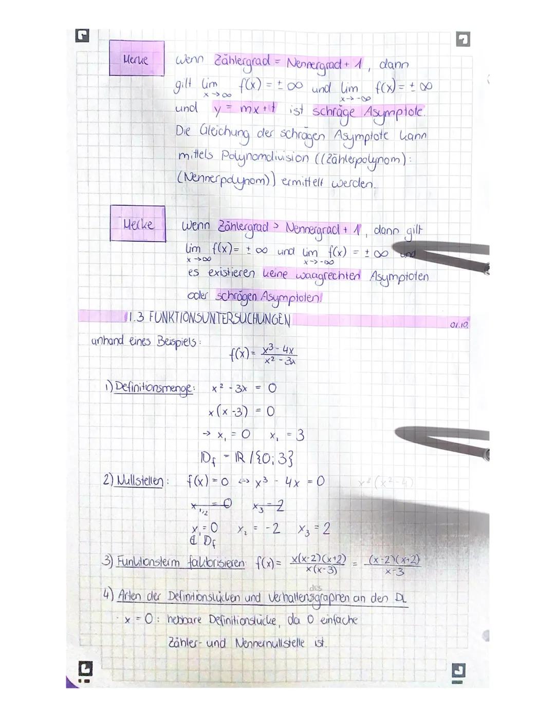 D
I. GEBROCHEN RATIONALE FUNKTIONEN.

1.  DEFINITIONEN

Def Funktionen der Form $f(x) = \frac{P(x)}{q(x)}$ mit zwei Polynomen $p(x)$
und $q(