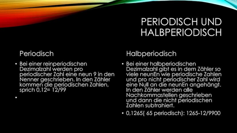 BRUCHSCHREIBWEISE
Von Dezimalzahl zu Bruch und von Bruch zu Dezimalzahl DEZIMALZAHL ZU BRUCH
• Normal: Bei einer Dezimalzahl werden die Nach