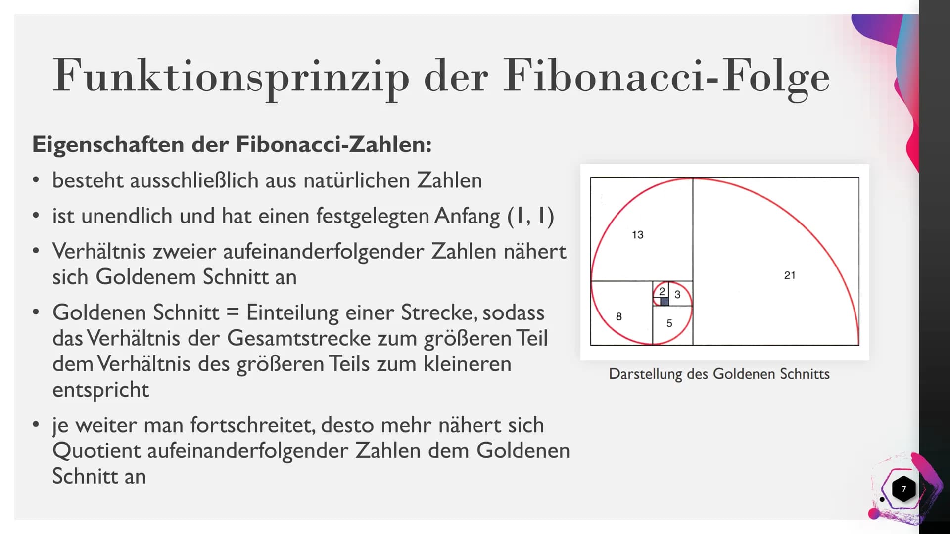 Rekursive
Funktionen - Die
Fibonacci-Folge
SALAT ONNE Gliederung
1. Eigenschaften von rekursiven Funktionen
2. Funktionsprinzip der Fibonacc