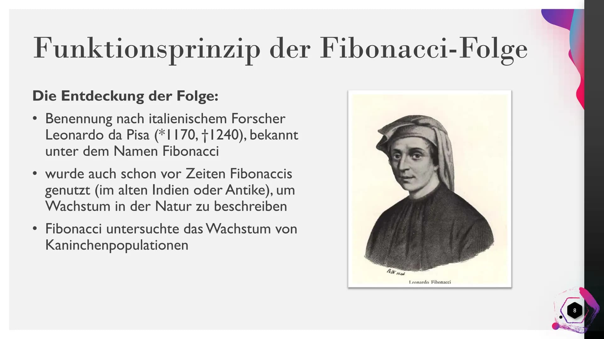 Rekursive
Funktionen - Die
Fibonacci-Folge
SALAT ONNE Gliederung
1. Eigenschaften von rekursiven Funktionen
2. Funktionsprinzip der Fibonacc