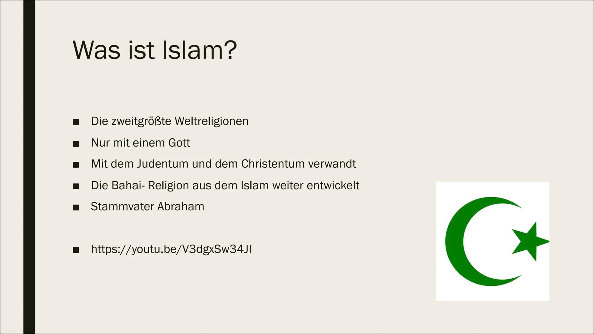 7770
ISLAM
Edu,Calvin, Aiden, Leonita, Juline
Religion
Fr.Müller
10WE2 Inhaltsverzeichnis:
■
Was ist Islam?
Wann ist die Religion entstanden