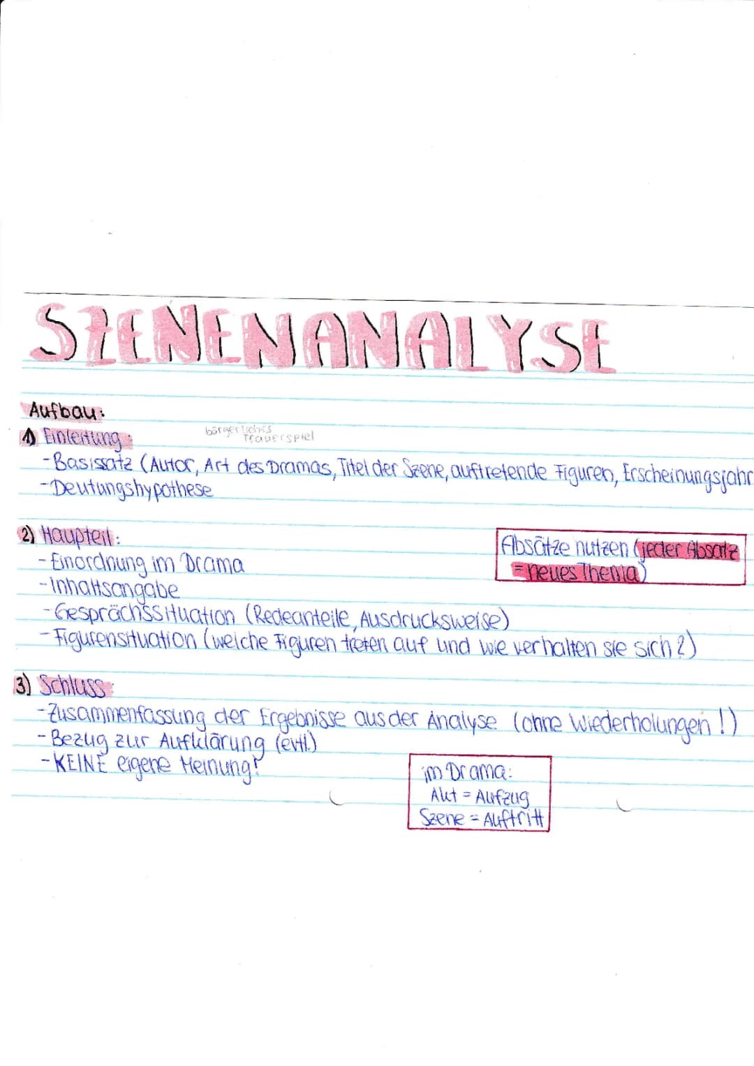 Szenenanlyse + Beispiel (1,8 Emilia Galotti)