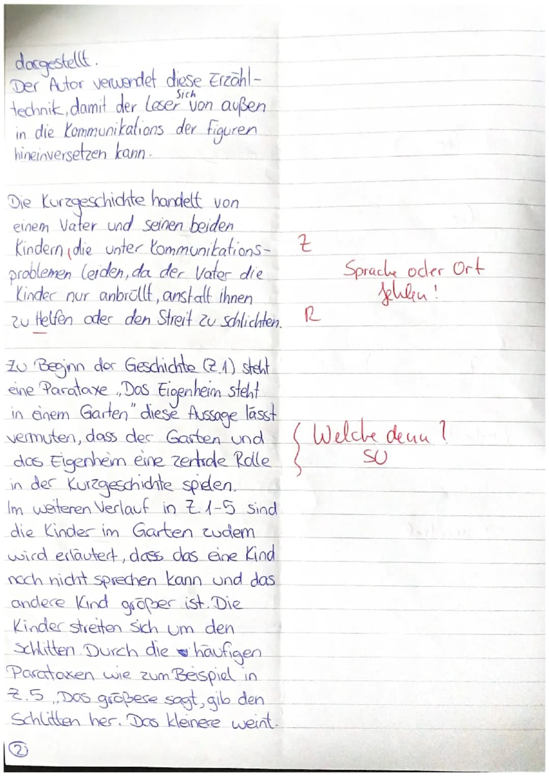 5
Klausur Nr. 2
Kurzprosa analysieren
13.12.2022
Aufgabe:
Analysieren Sie in der vorliegenden Kurzgeschichte den Umgang der Famili-
enmitgli