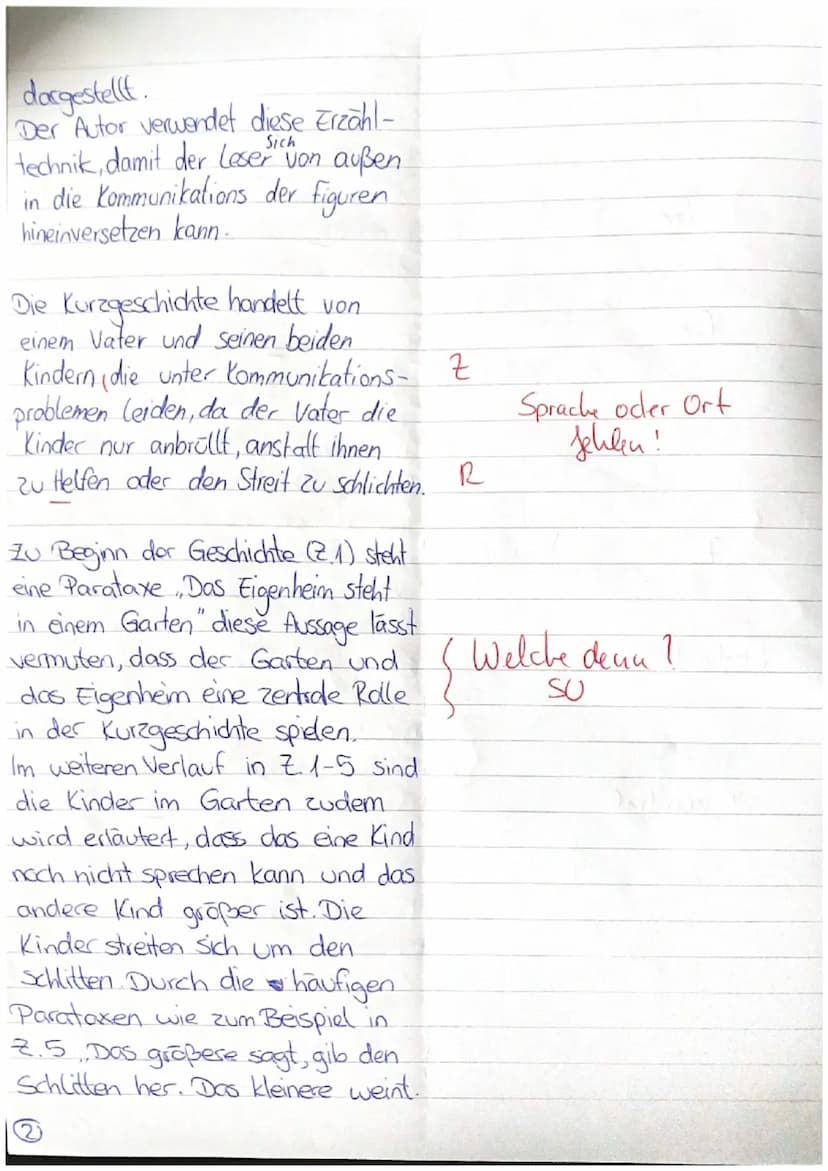 5
Klausur Nr. 2
Kurzprosa analysieren
13.12.2022
Aufgabe:
Analysieren Sie in der vorliegenden Kurzgeschichte den Umgang der Famili-
enmitgli