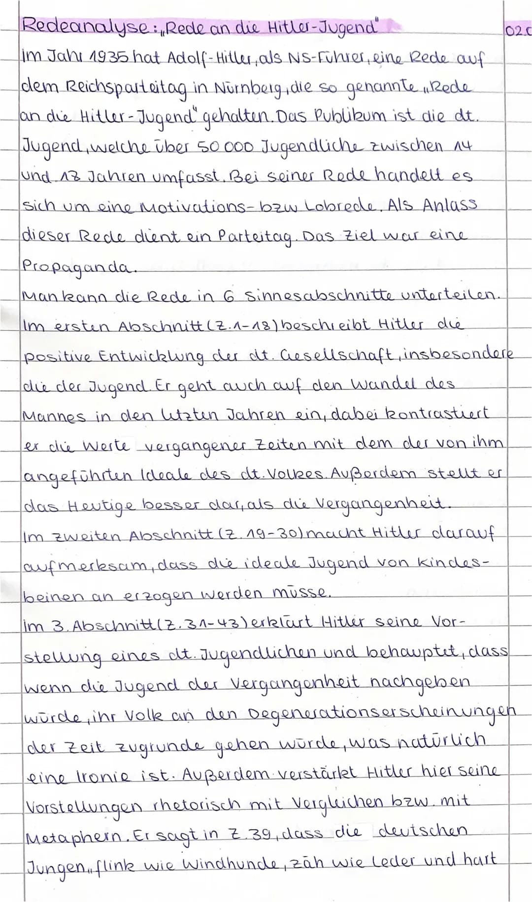 Rede an die Hitlerjugend 1935: Text, Zusammenfassung, und Analyse