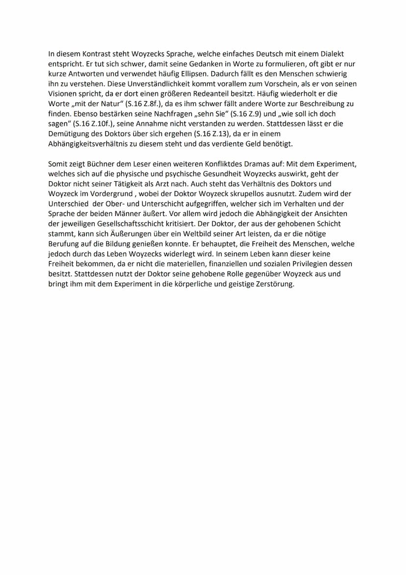 Szenenanalyse Szene 8
steigende Handlung:
Noyzeck vermutet, dass seine Freundin
ihn betrügt
Woyzeck und Doktor haben Vertrag
Woyzeck wird zu
