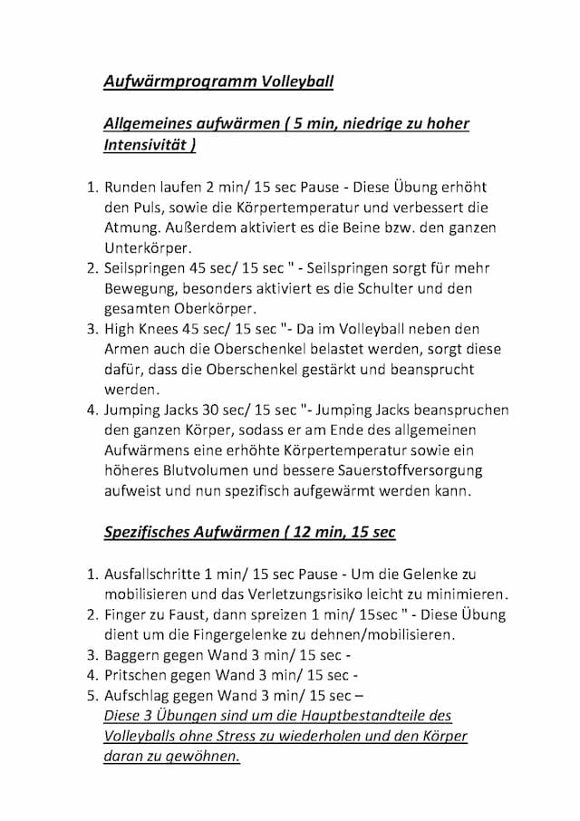 Know Volleyball (Aufwärmen) hausarbeit thumbnail