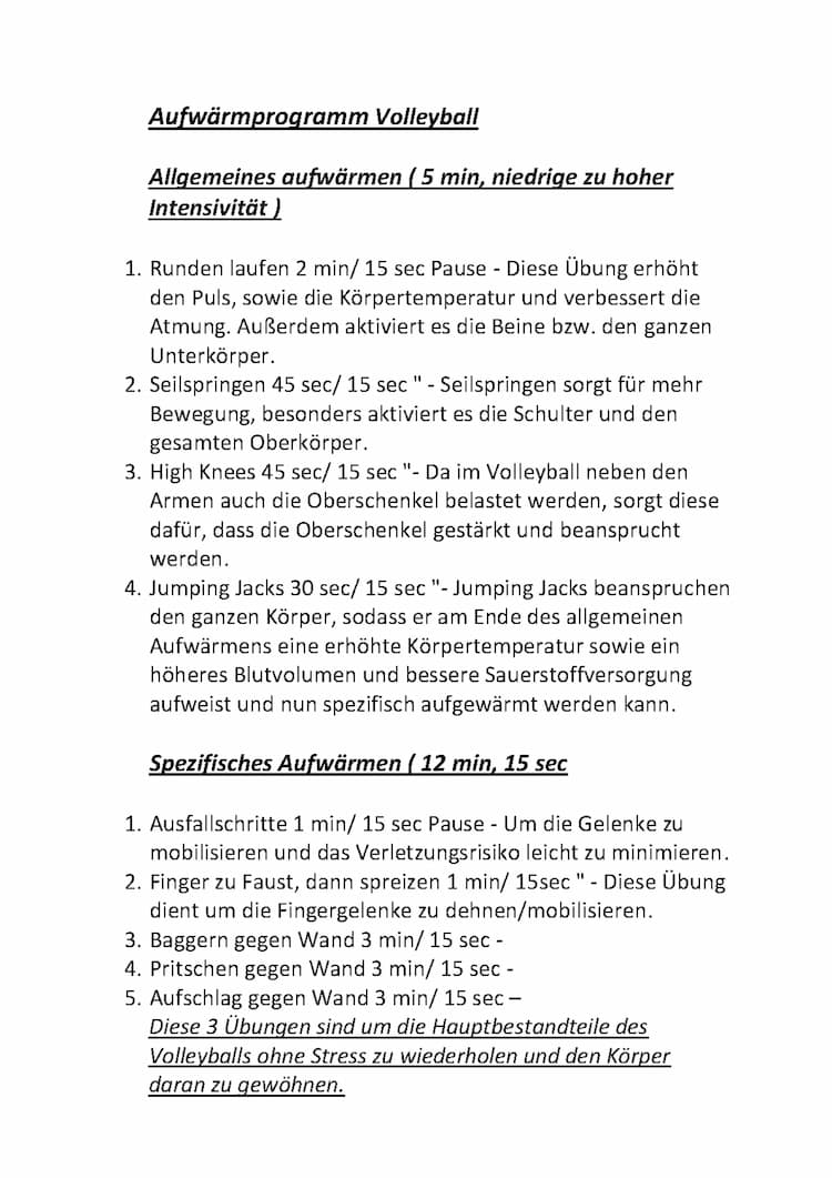 Know Volleyball (Aufwärmen) hausarbeit thumbnail