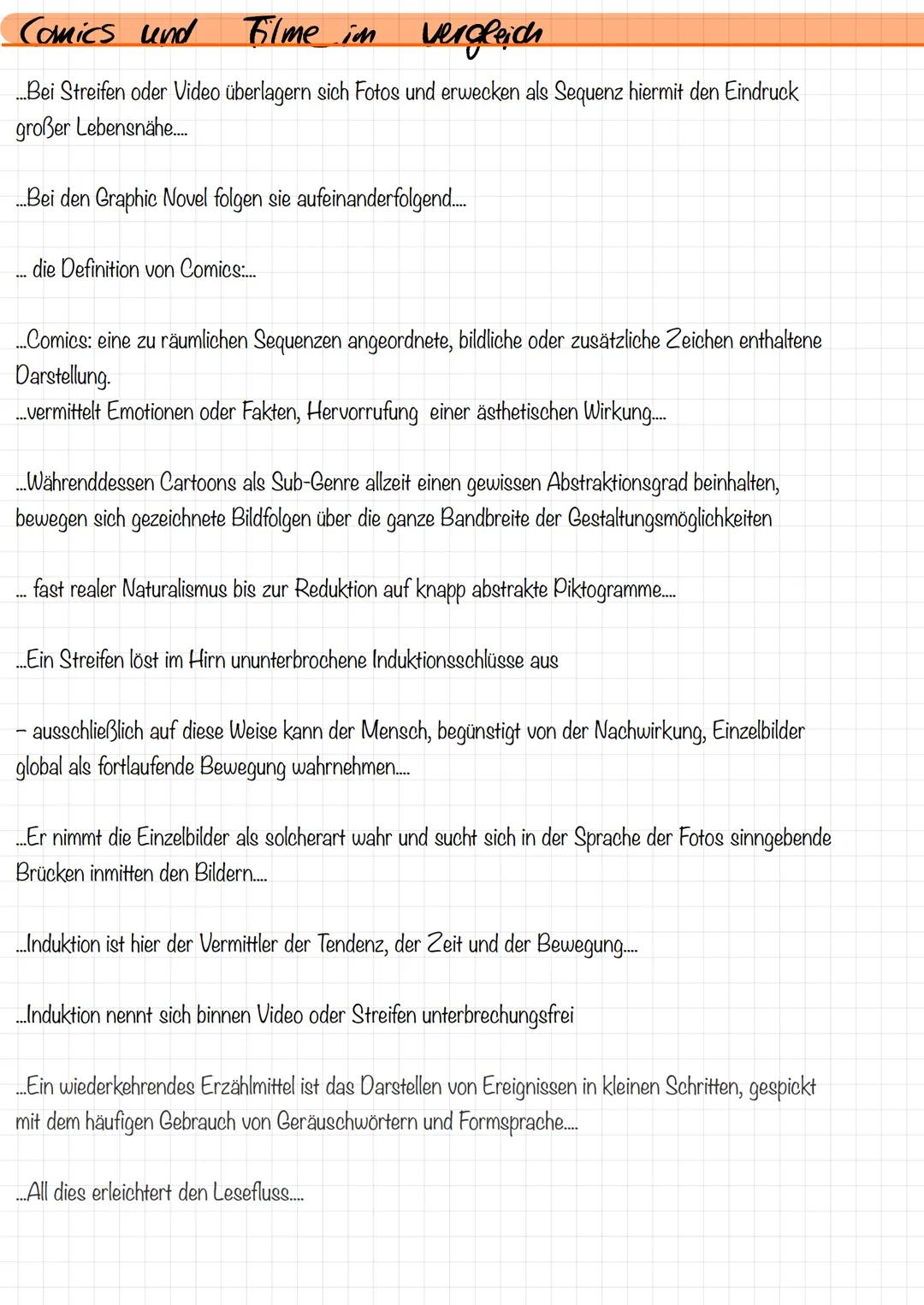 
<p>Comics und Filme können miteinander verglichen werden. Dabei überlagern sich in Streifen oder Videos Fotos, die als Sequenz den Eindruck