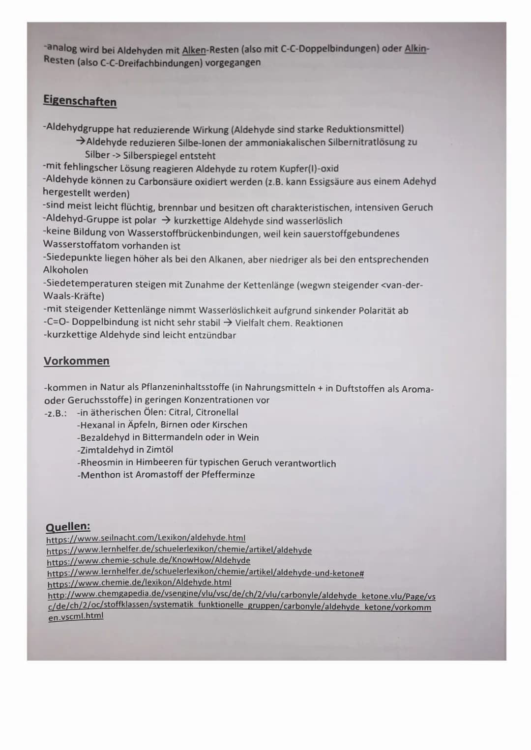 Allgemein
-Aldehyde sind organische Stoffe mit mind. einer Aldehydgruppe im Molekül
-Aldehydgruppe hat Formel: -CHO
-Bezeichnung: -al
8+
H-C