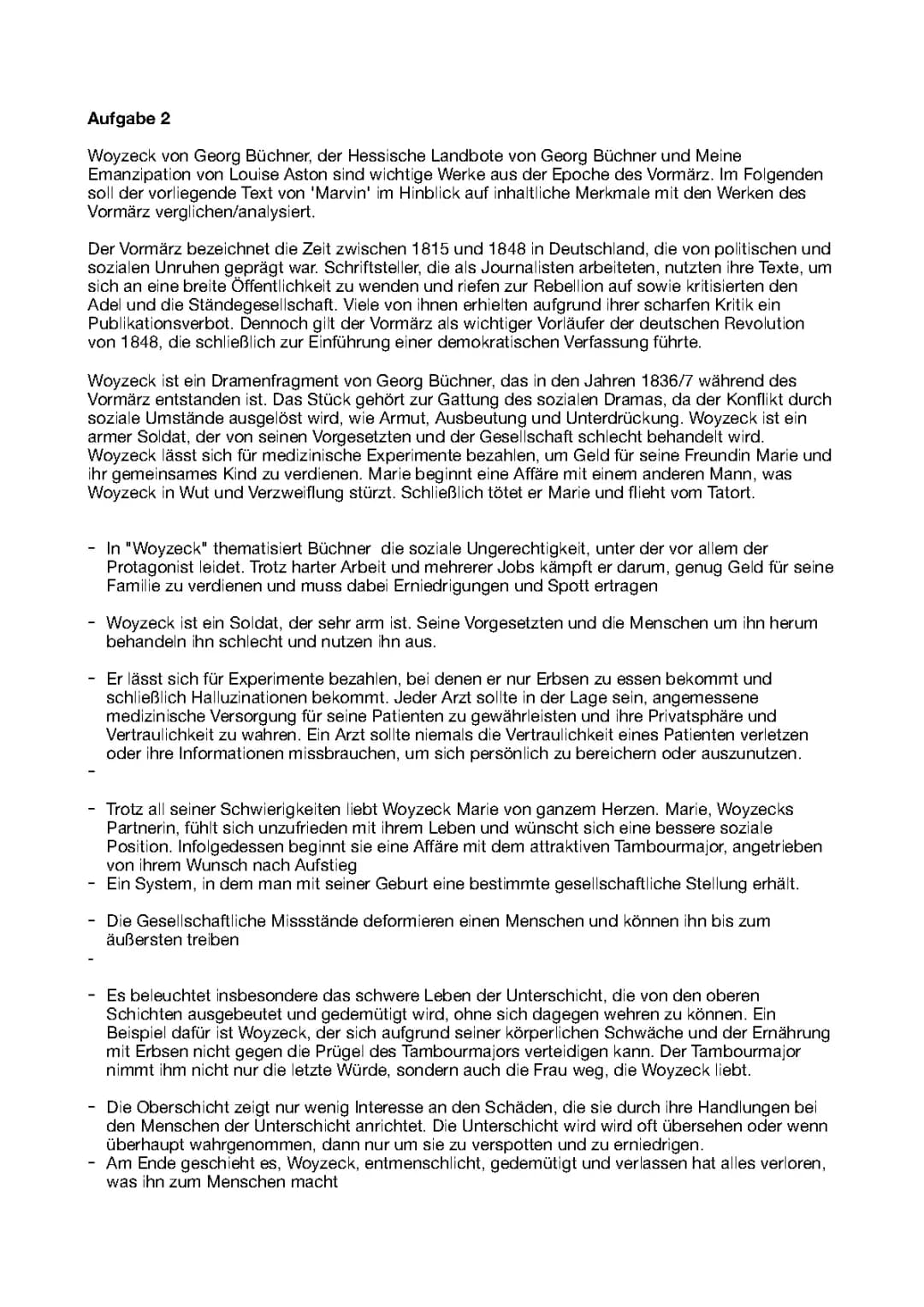 Woyzeck Vorbereitung 2023 + Louise Aston (Meine Emanzipation) + Hessische Landbote