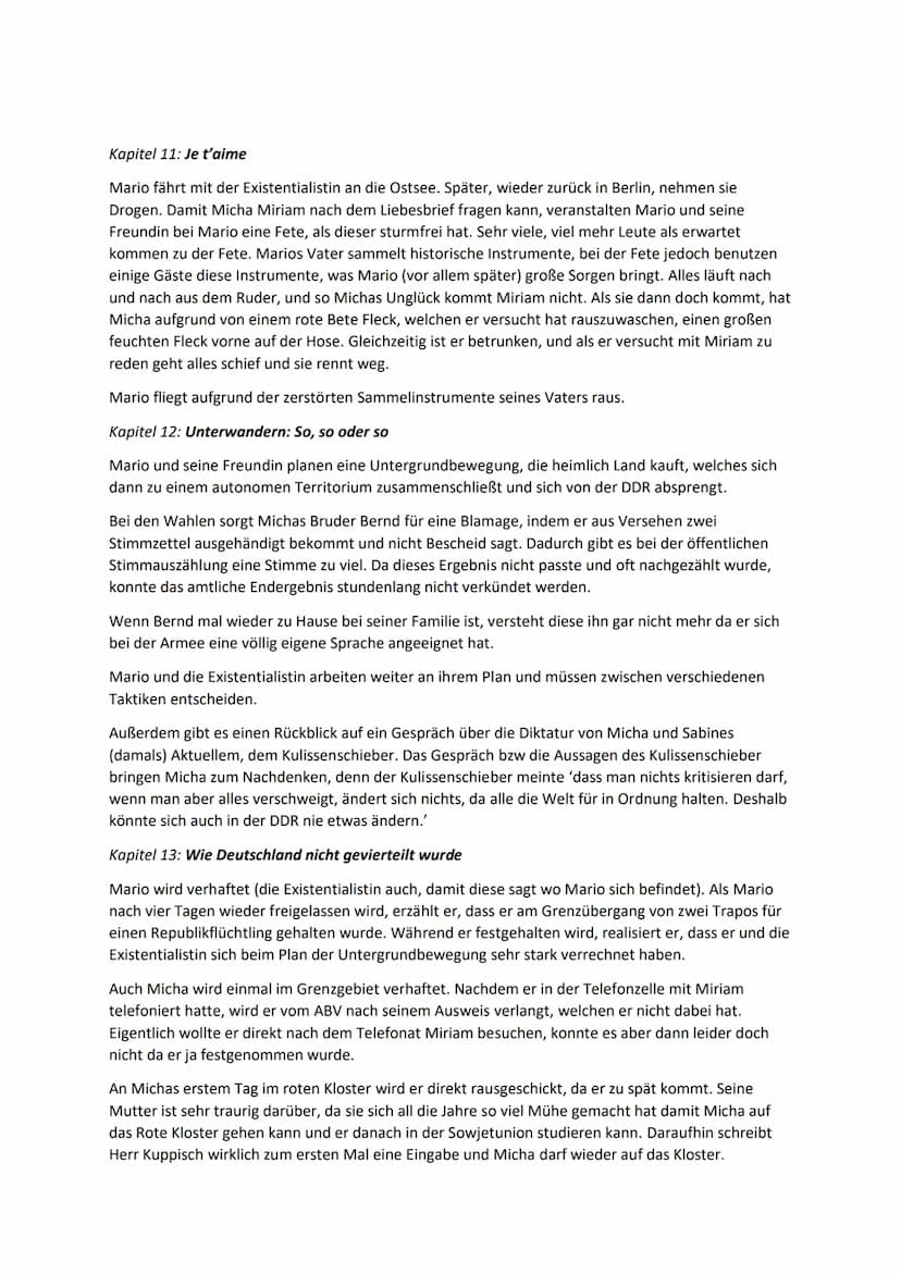 Hausaufgabe
Am kürzeren Ende der Sonnenallee - Thomas Brussig
Kapitel 1: Churchills kalter Stumpen
Im ersten Kapitel geht es um den jugendli