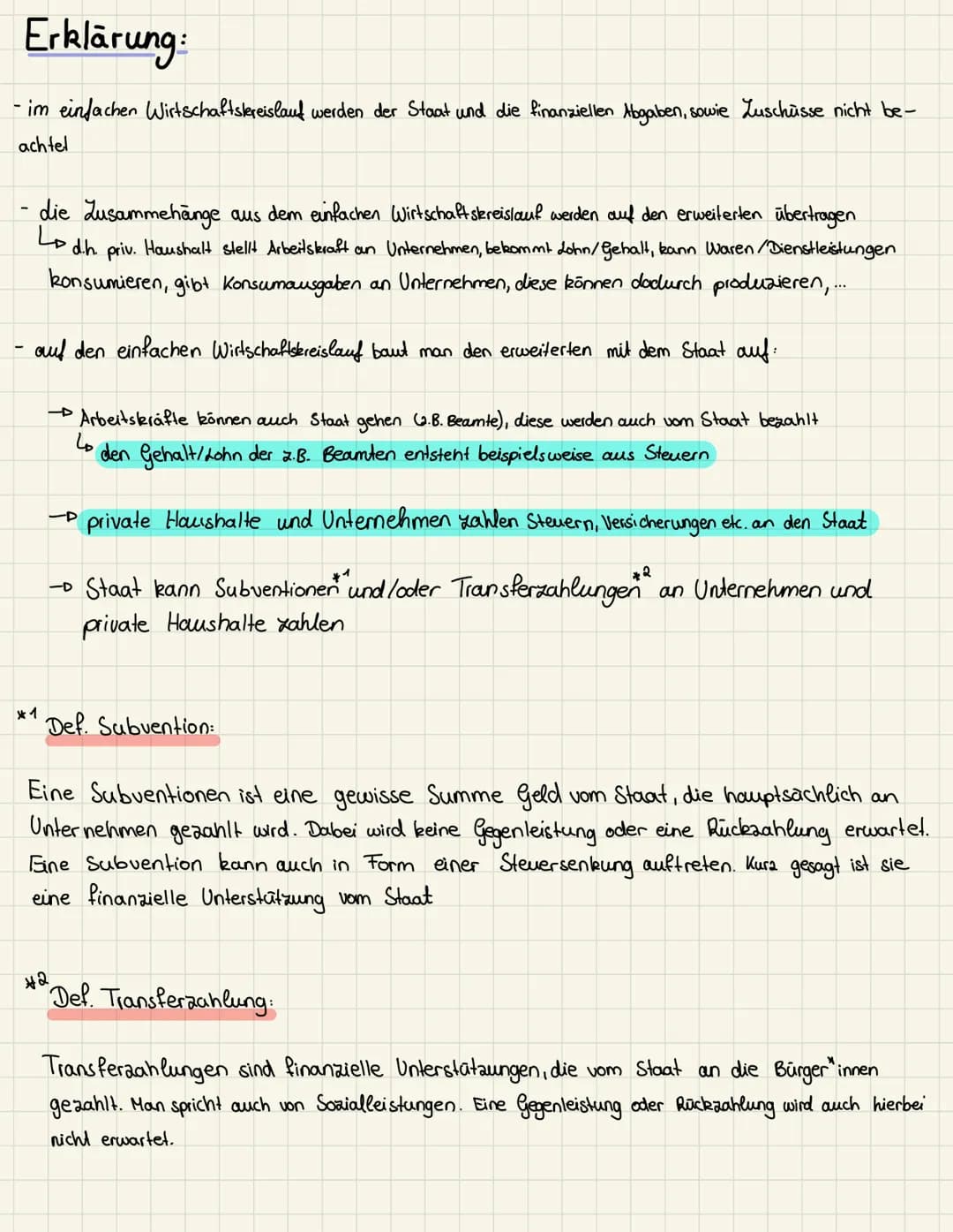 Wirtschaftskreisläufe
Der einfache Wirtschaftsbreislauf:
private
Haushalte
Arbeitskraft
Lohn/Gehalt
Konsumausgaben
Waren/Dienstleistung
Unte