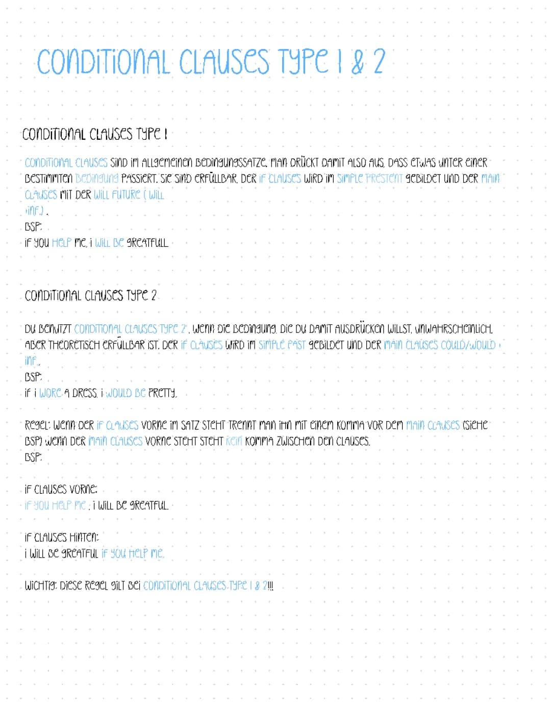 conditional clauses/if clauses/if sätze 