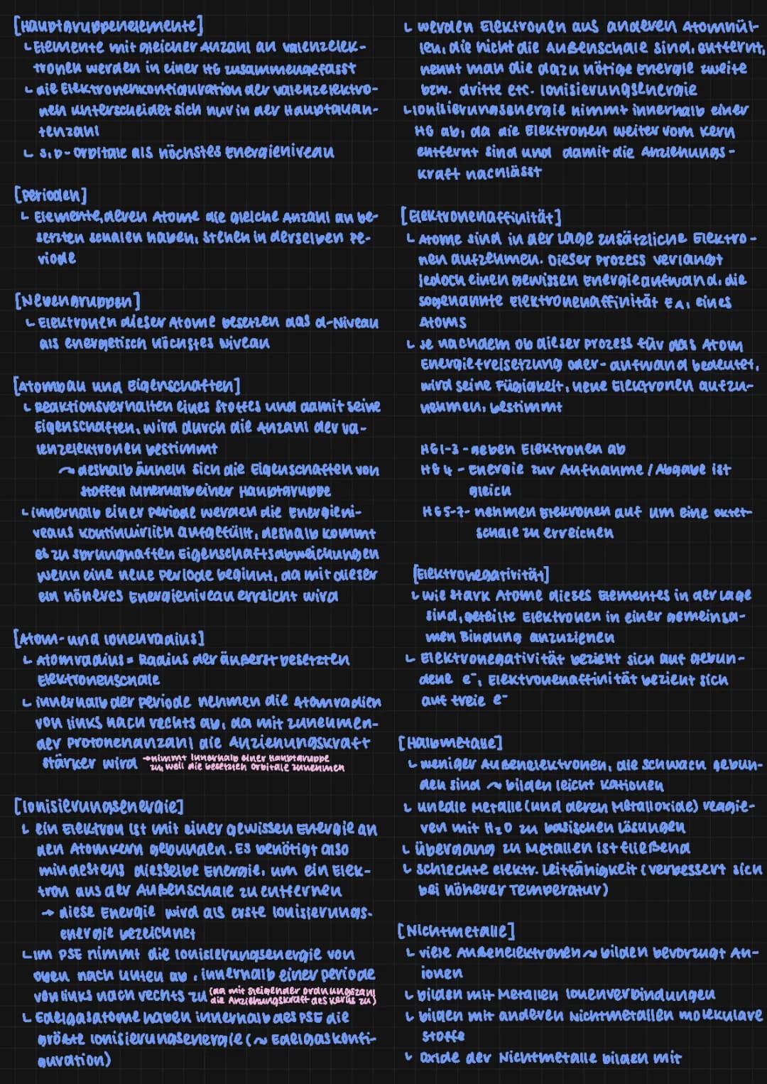 Ordnungsprinzipien im Periodensystem 