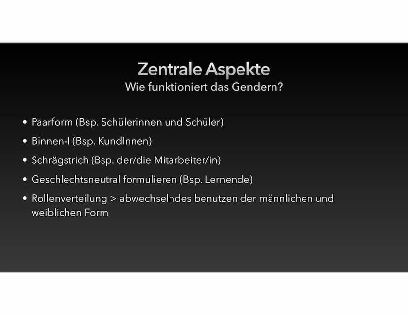 Gendersprache
Sprachinnovation oder Sprachverfall?
Emily, Maryam, Veronika und Mylene Inhaltsverzeichnis Inhaltsverzeichnis
• Definition
• B