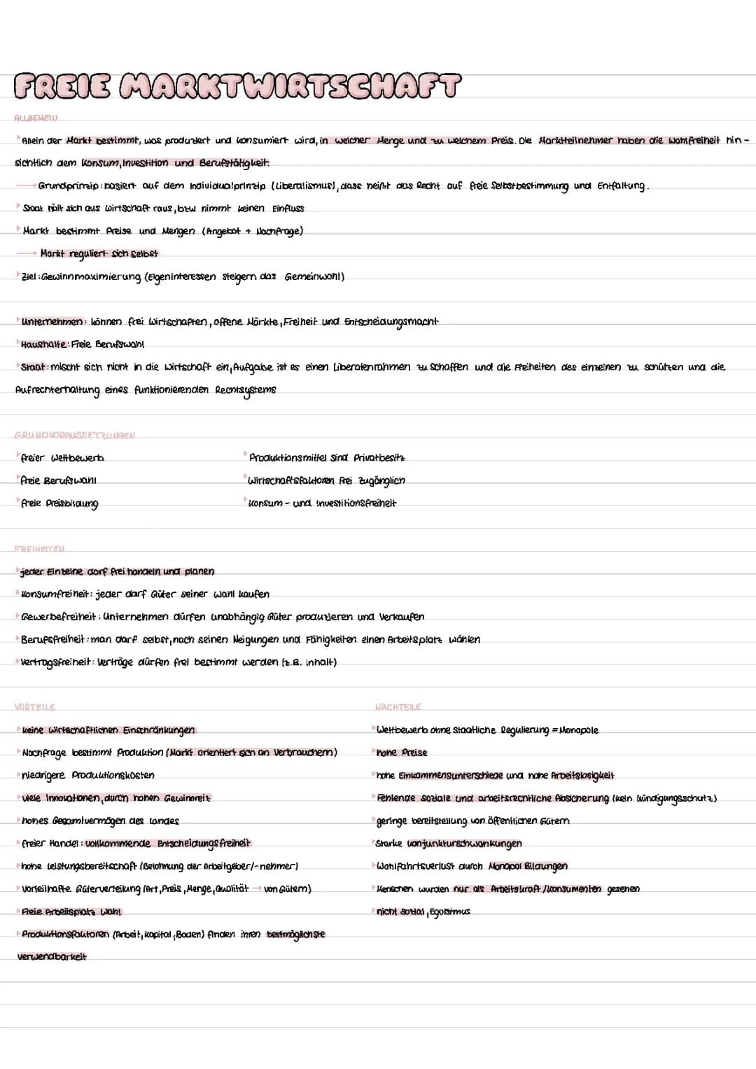 freie/soziale Marktwirtschaft 