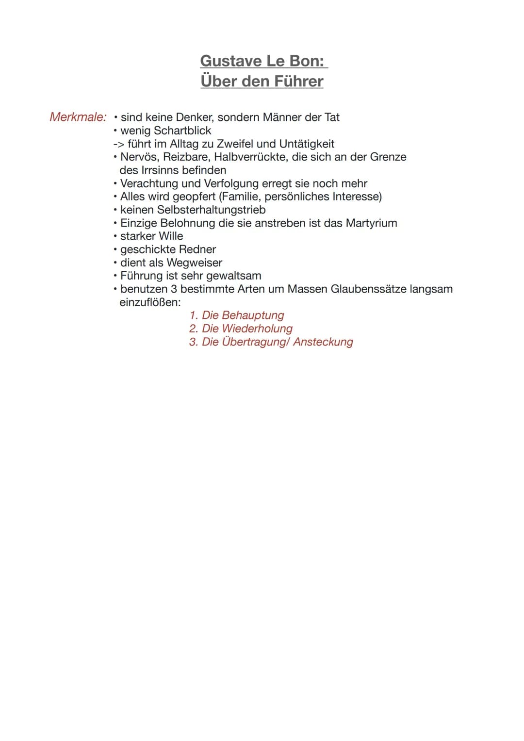 ●
=>
Führer und Masse
Gustave Le Bon: Psychologie der Massen
Worin sieht Le Bon die Gefahr der Massen?
Macht von Massenorganisation
- Bedroh