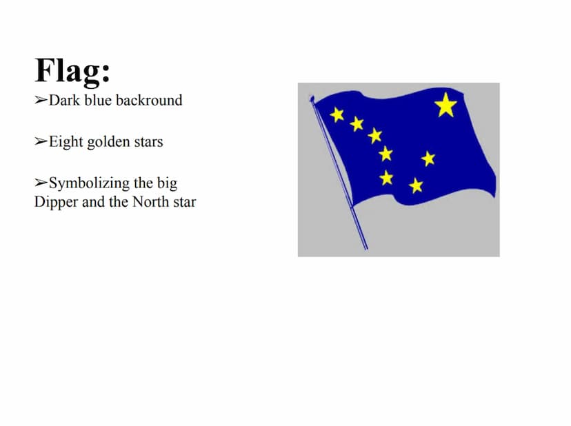 ALASKA Tabel of content:
General information:
➤ Geography
Flag
Climate
State symbols
➤ Industry and fishing
➤ Government
➤ Fairbanks
Ice Art