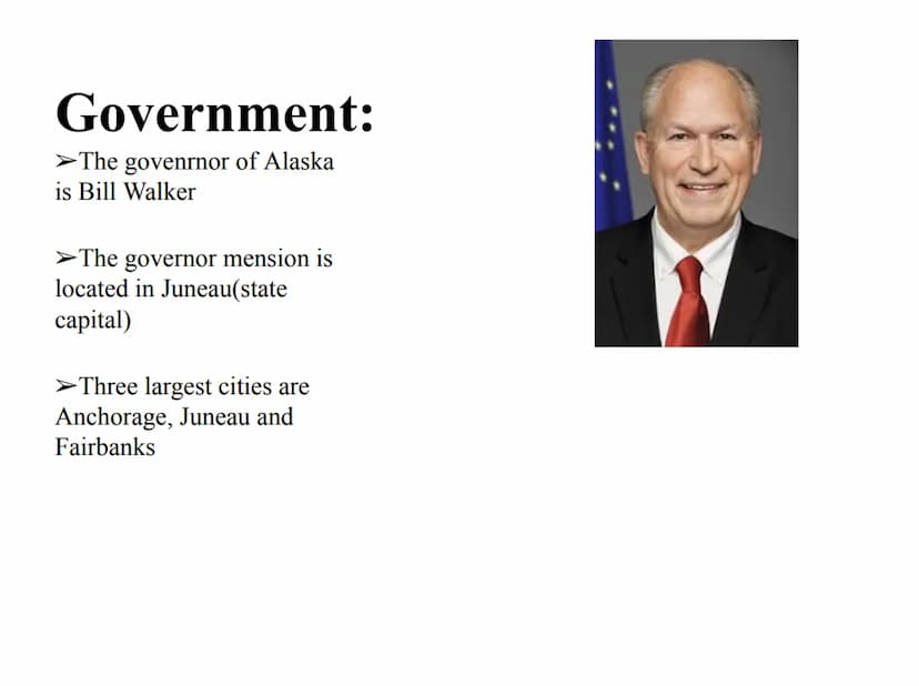 ALASKA Tabel of content:
General information:
➤ Geography
Flag
Climate
State symbols
➤ Industry and fishing
➤ Government
➤ Fairbanks
Ice Art