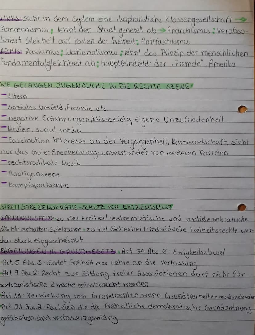 MERKMALE YON LINKS- UND RECHTS EXTREMISMUS.I
LINKS
-Antikapitalismus
Antiparlamentarismus
Staatsfeindschaft
Gewaltakzeptanz
antiautoritares 