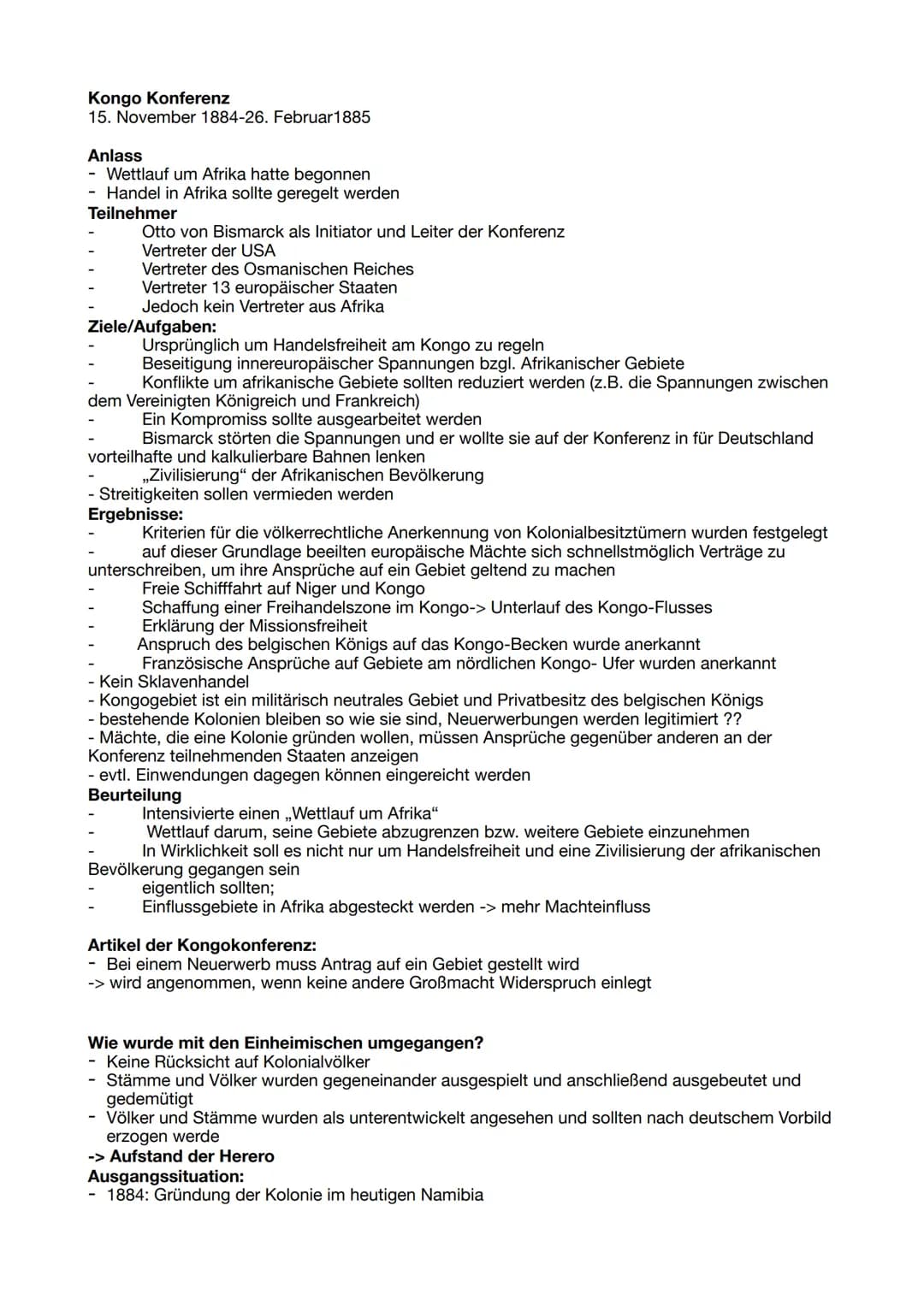 Geschichte Merkzettel
Allgemeines
Hochimperialismus von 1880 - 1914 = Zeitraum der europäischen Expansion und Wettlauf der
europäischen Groß