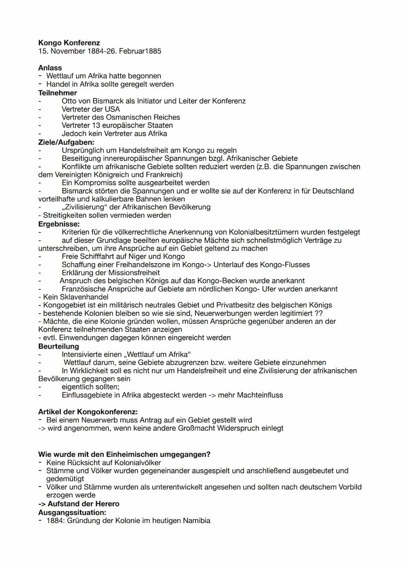 Geschichte Merkzettel
Allgemeines
Hochimperialismus von 1880 - 1914 = Zeitraum der europäischen Expansion und Wettlauf der
europäischen Groß