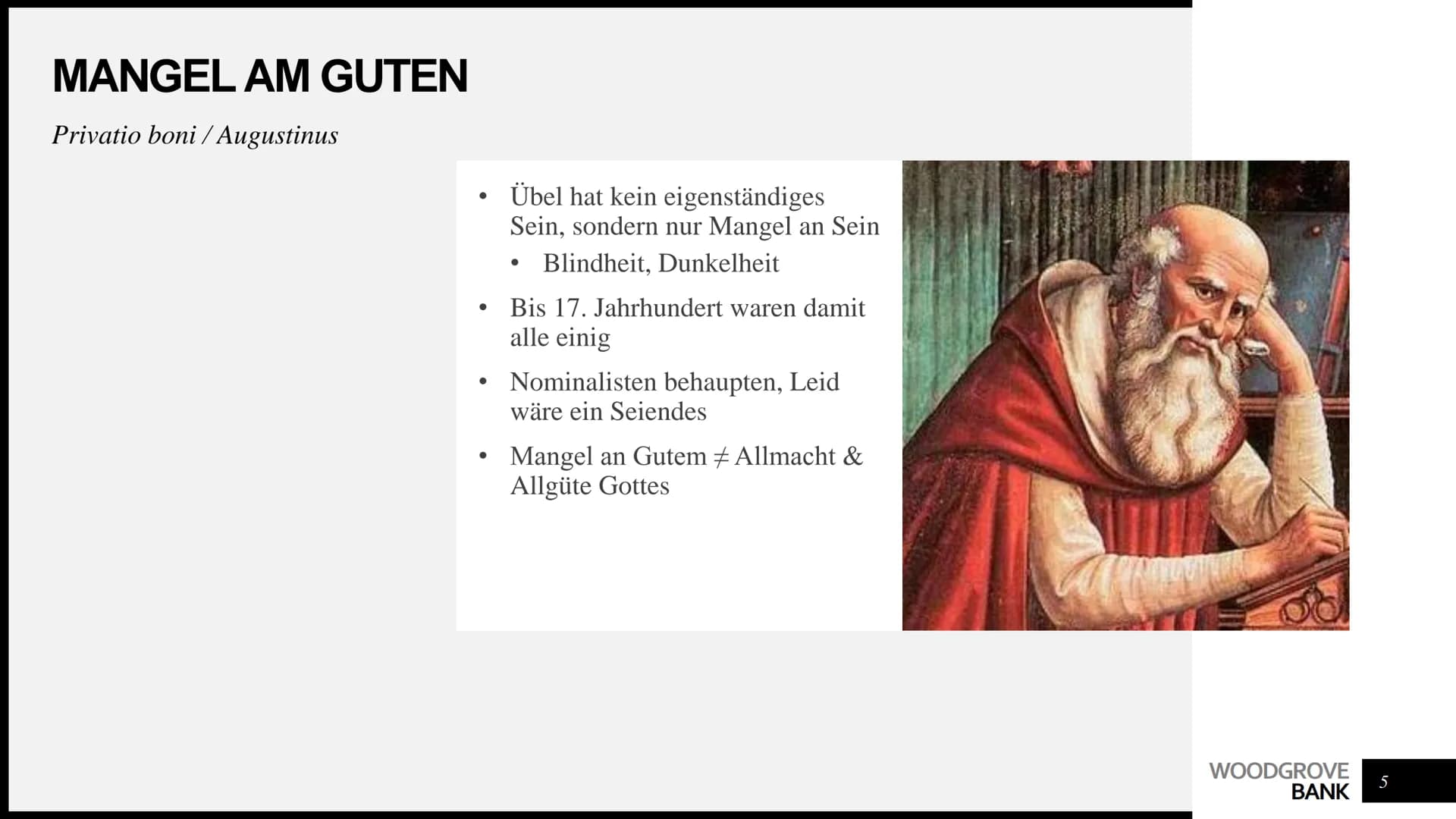 Artur Avetisian
THEODIZEE AGENDA
●
●
●
●
Umgestaltung des Menschen: spirituelles
Wachstum (Luther)
• Biblische Hinweise auf das Gottes Ziel
