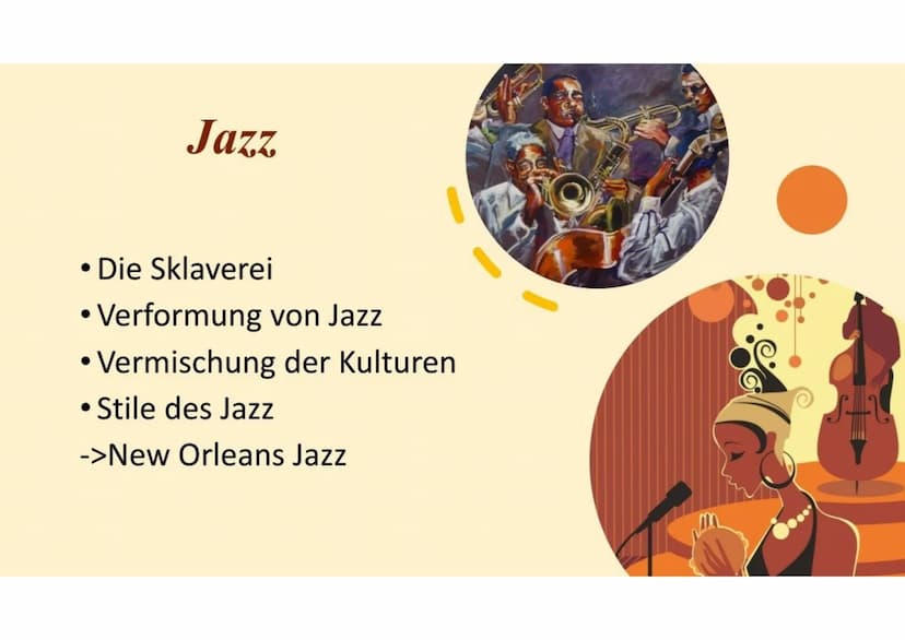 Der New
Orleans Jazz
Von Jesika Bhatia
Dixie
Band
New Orleans 门
Gliederung
Jazz
Entwicklung
Beschreibung
Musikalische Merkmale
Bedeutende Mu