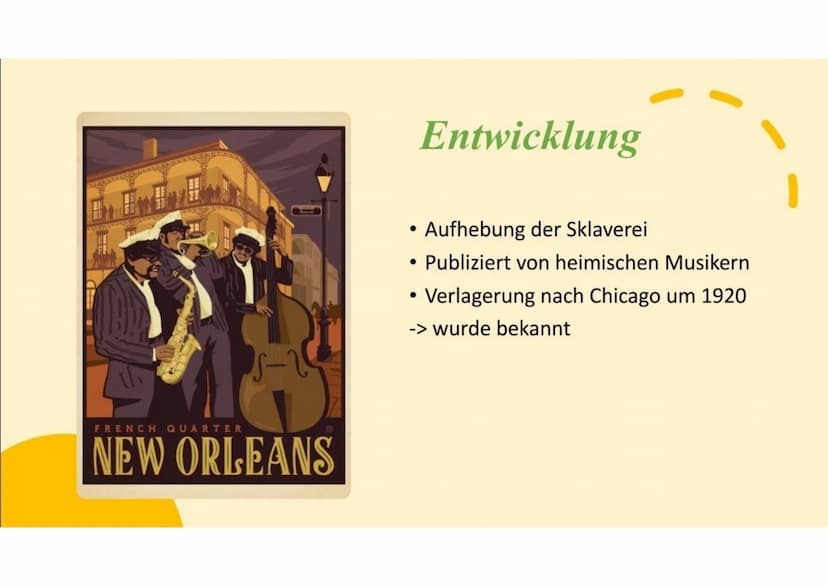 Der New
Orleans Jazz
Von Jesika Bhatia
Dixie
Band
New Orleans 门
Gliederung
Jazz
Entwicklung
Beschreibung
Musikalische Merkmale
Bedeutende Mu