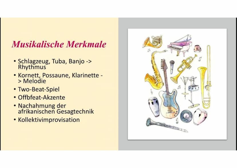 Der New
Orleans Jazz
Von Jesika Bhatia
Dixie
Band
New Orleans 门
Gliederung
Jazz
Entwicklung
Beschreibung
Musikalische Merkmale
Bedeutende Mu