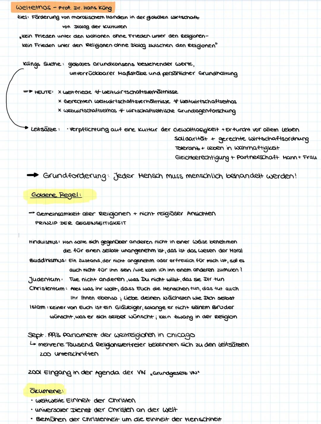 weltethos-Prof. Dr. Hans kung
Ziel: Förderung von moralischem Handeln in der globalen wirtschaft
von Dialog der kulturen
kein Frieden unter 