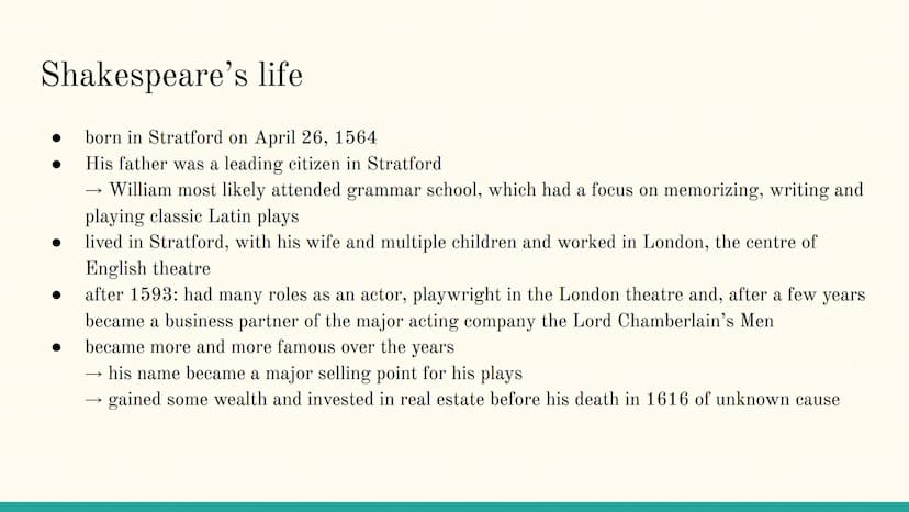 Shakespeare Contents
Shakespeare's life
Renaissance and Elizabethan Age
Theatre in the Elizabethan Age
Shakespeare's work
An example of Shak