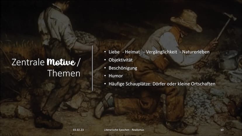 Der Realismus
[rea'lismus]
3  Gliederung
03.02.23
• Zeitliche Eingrenzung & Herleitung des Namens
●
Sozio-historischer Hintergrund
• Philoso