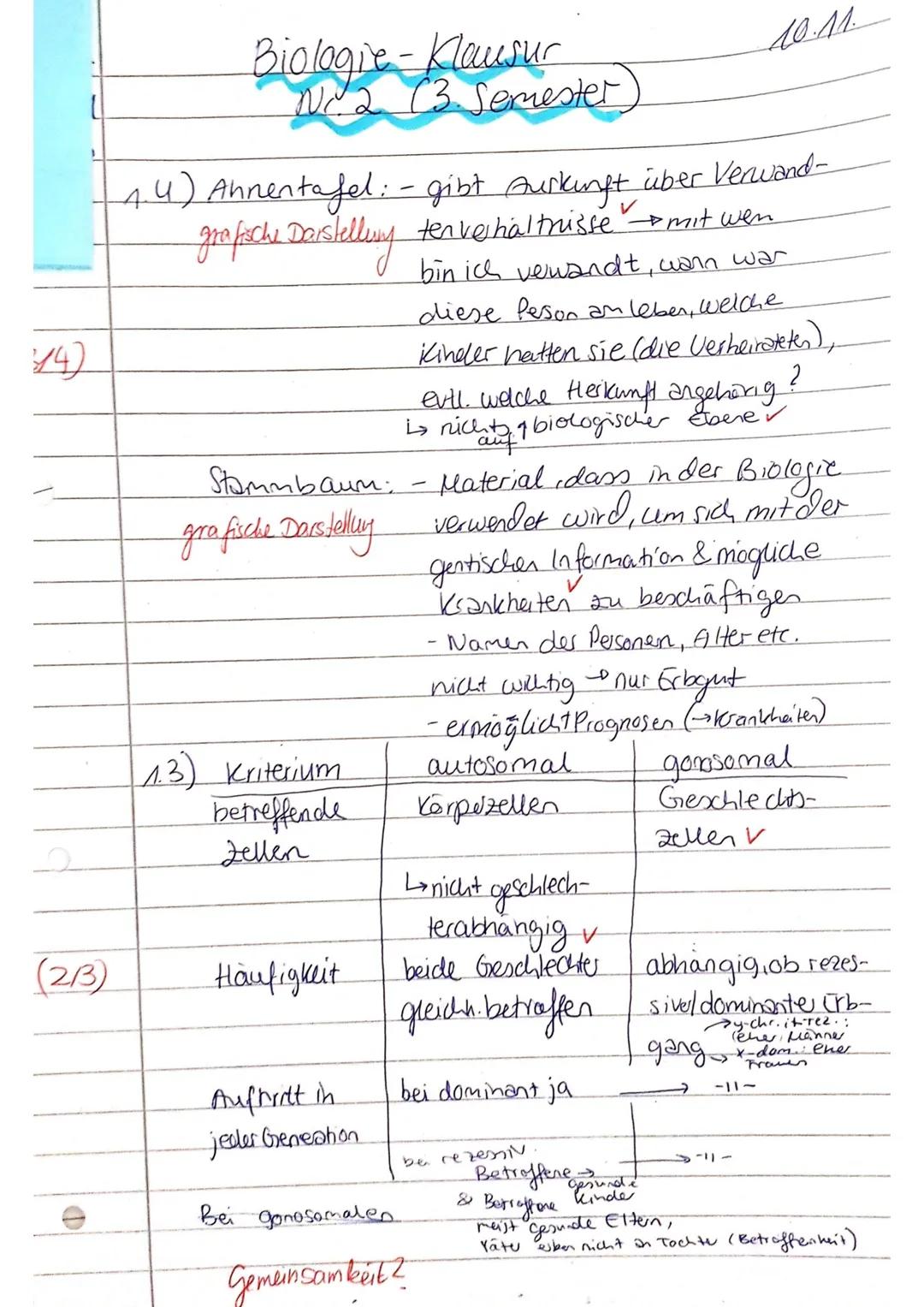 Klausur - Biologie Leistungskurs 12
Thema: Genetik
Name
Klass
Datum. T
1. Humangenetik
Während im Mittelalter Hebammen an der Stirn eines Ne