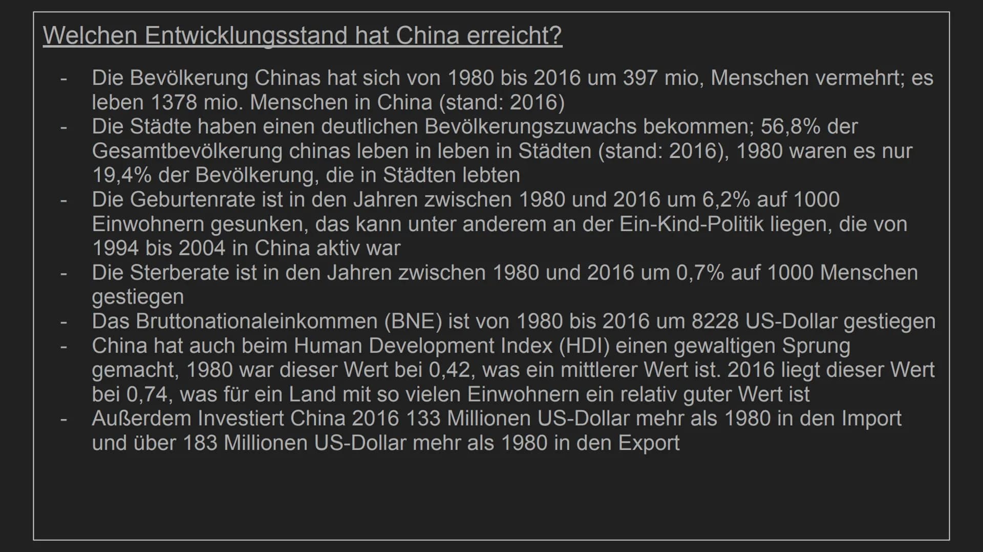 Entwicklungsstrategien von
China
von Henry und Tjaard
TH
10
***** Aspekt 1 (Fokus): Welche
chinesische Regierung verfolgt und welchen
Entwic