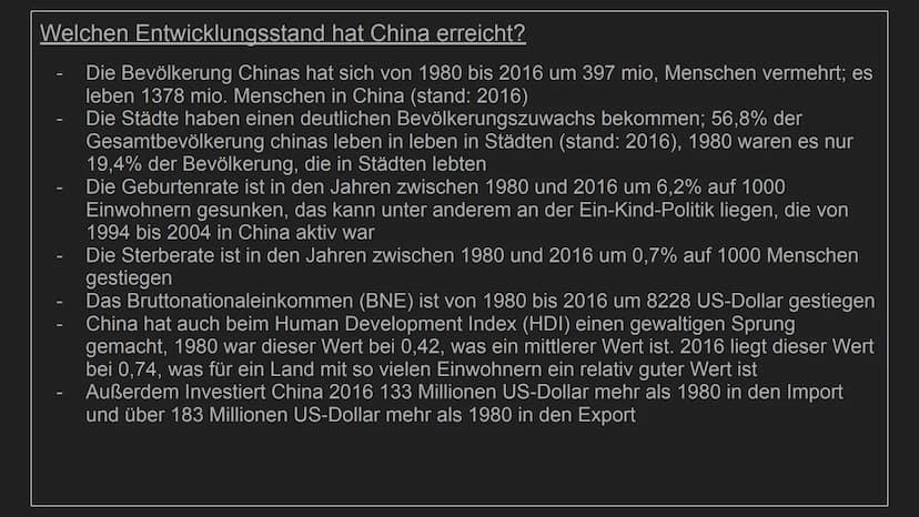 Entwicklungsstrategien von
China
von Henry und Tjaard
TH
10
***** Aspekt 1 (Fokus): Welche
chinesische Regierung verfolgt und welchen
Entwic