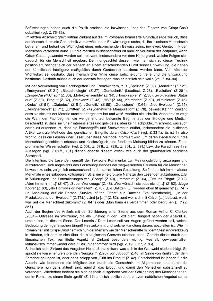 Grenzen der Wissenschaft? - Eine Sachtextanalyse verfassen
In dem Kommentar ,,Der Mensch steht an der Schwelle eines neuen Zeitalters", verö