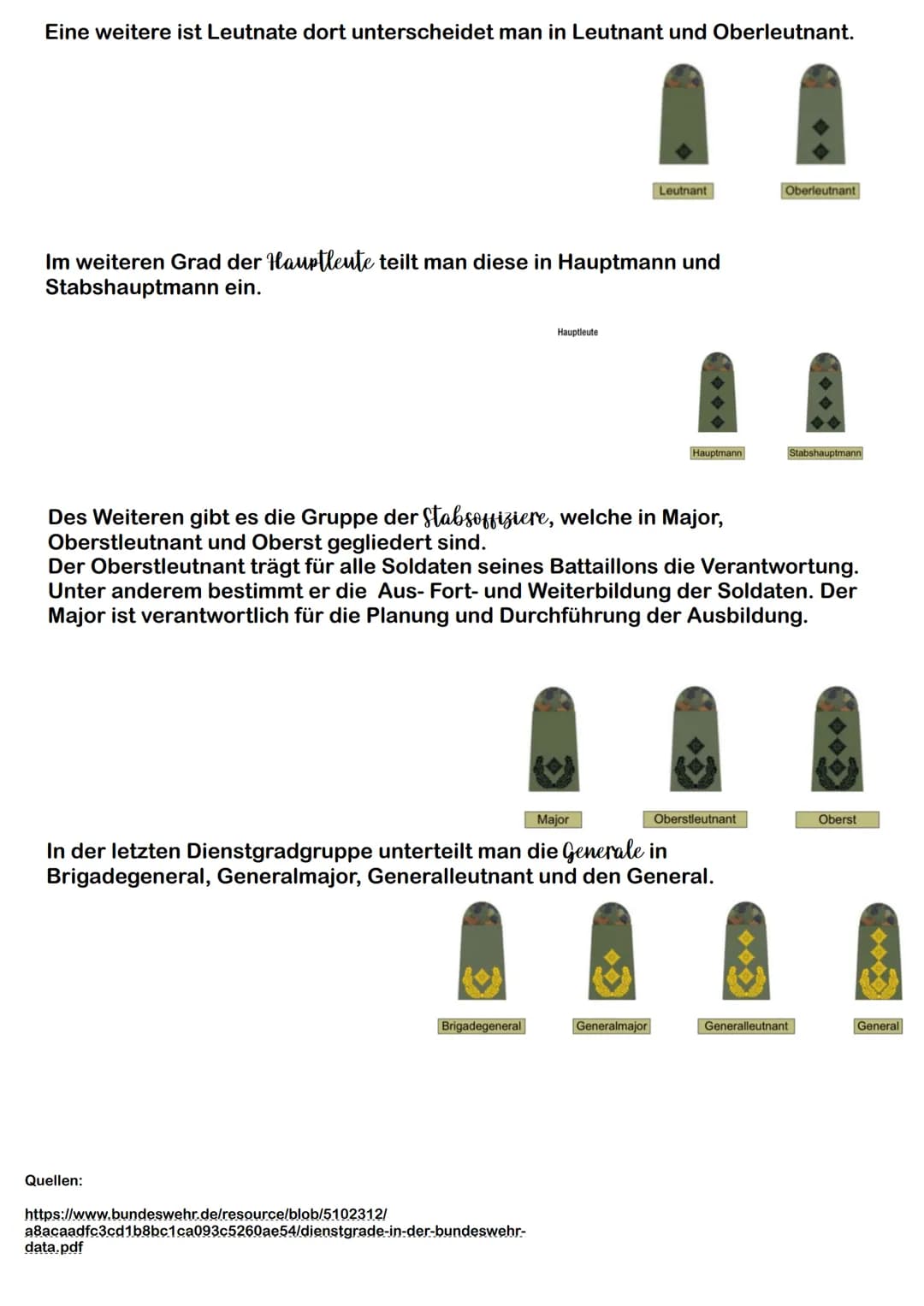 dienstgrade der bundeswehr
Die 26 Dienstgradstufe und 83 Dienstgradbezeichnungen dienen der Einordnung
von Soldaten in die jeweiligen Grade.