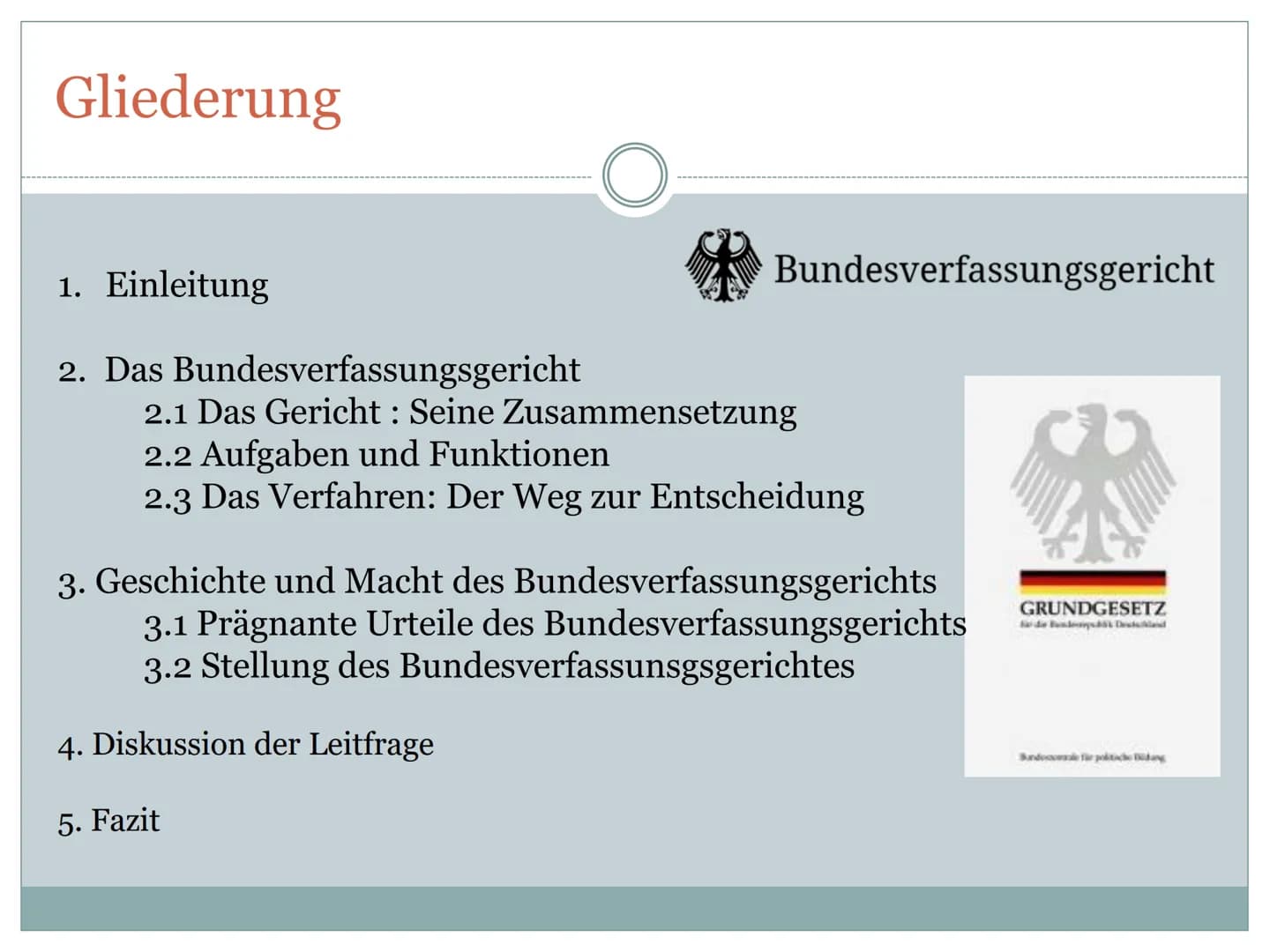 GFS zum
Bundesverfassungsgericht
IST DAS BUNDESVERFASSUNGSGERICHT ZU MÄCHTIG?
GESETZESPRÜFER ODER ERSATZGESETZGEBER ? Friedrich-List-Gymnasi