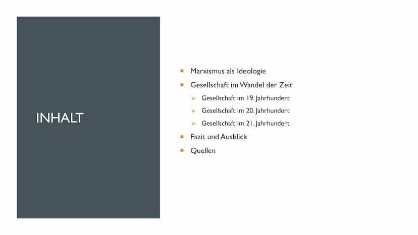 MARXISMUS
TRÜGT DER SCHEIN EINER
KLASSENLOSEN GESELLSCHAFT? INHALT
■ Marxismus als Ideologie
■
■
Gesellschaft im Wandel der Zeit
Gesellschaf