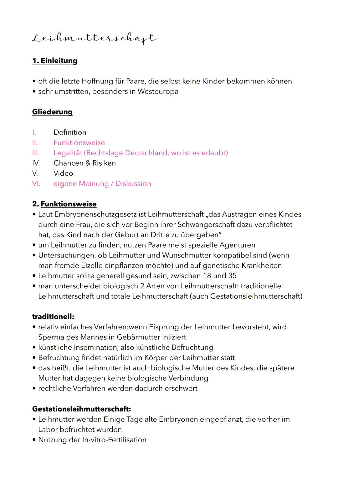 # LEIHMUTTERSCHAFT

Definition

"Das Austragen eines Kindes durch eine Frau, die sich vor Beginn ihrer Schwangerschaft
dazu verpflichtet hat