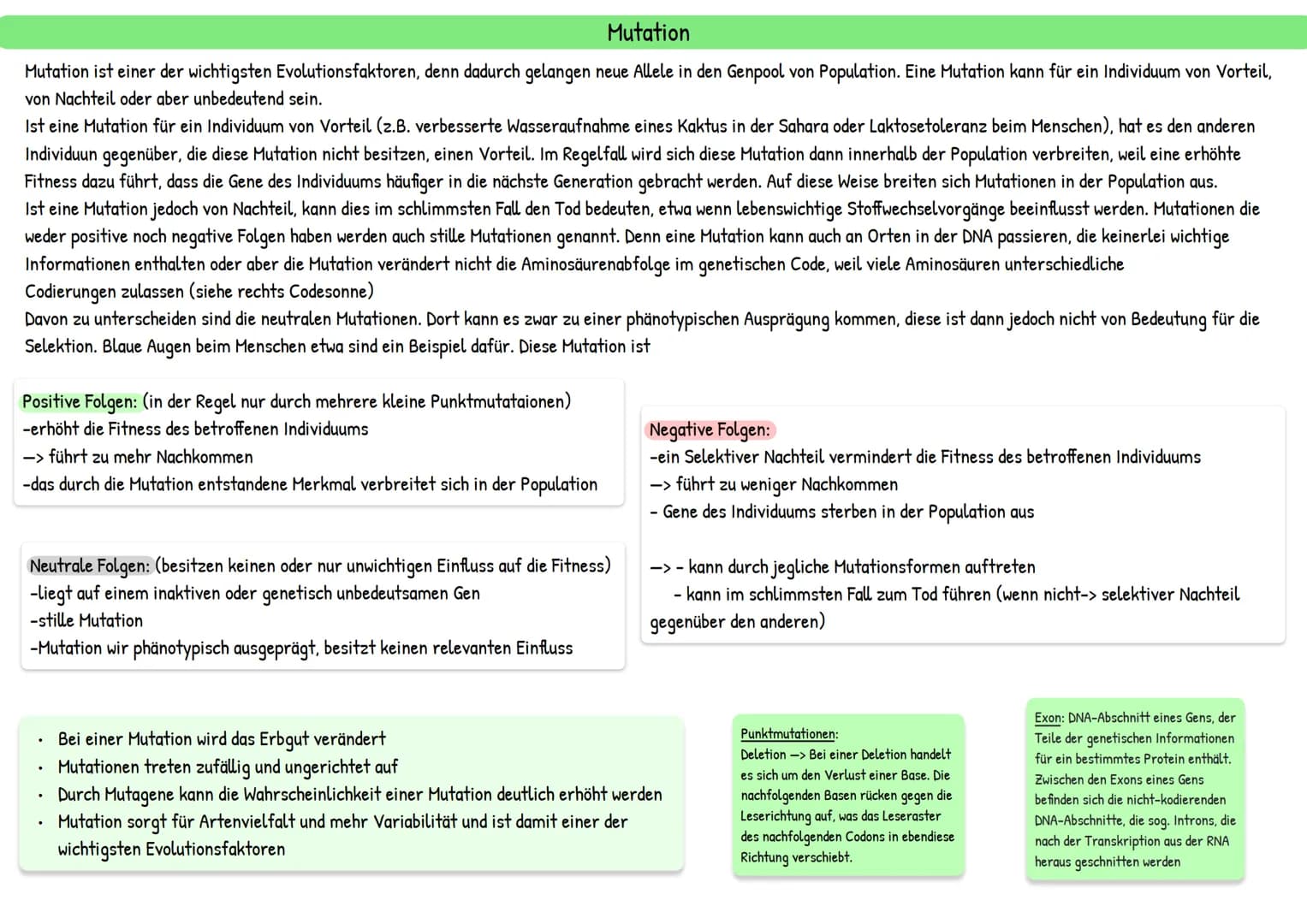 Evolution
統 Darwins Theorie besteht aus mehreren Annahmen:
Reproduktion: Individuen einer Population erzeugen immer mehr Nachkommen, als zu 