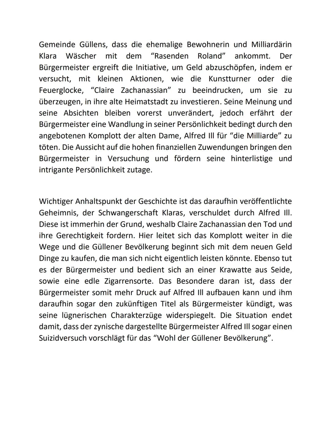 Besuch der alten Dame: Der Bürgermeister -
Charakterisierung
Luke Schwenke
"Der Bürgermeister" ist in der tragischen Komödie "der Besuch der