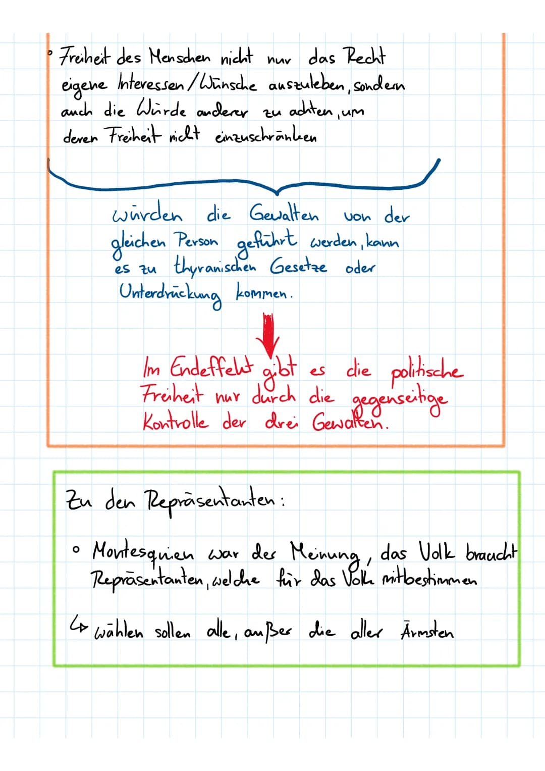 O
Montesquieu
Donnerstag, 18. März 2021 22:11
Naturzustand laut Montesquien:
0
es herrscht Friede durch Furcht
- in diesem Zustand fühlt sic