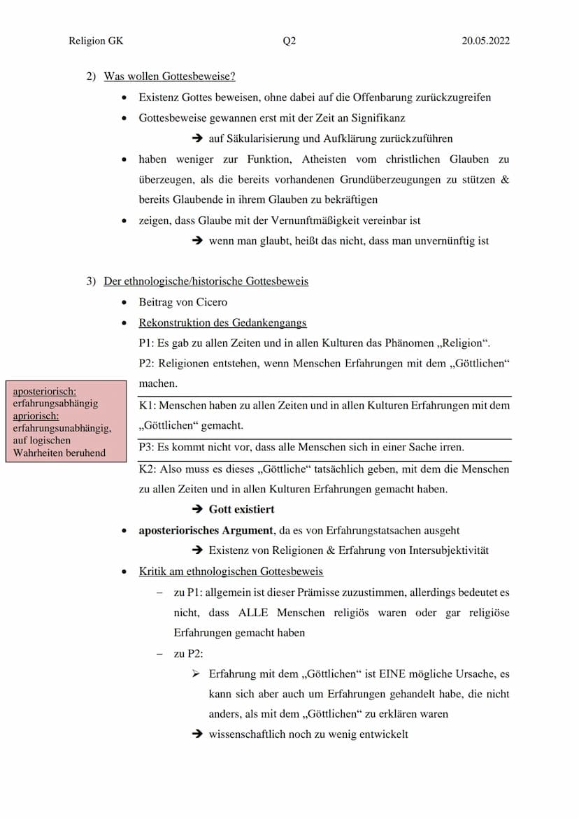 Religion GK
Themen:
Gottesbeweise
Theodizee-Problematik
1) Was ist ein Beweis?
Religionsklausur Nr.4
Q2
Definition von Beweis unterschiedet 