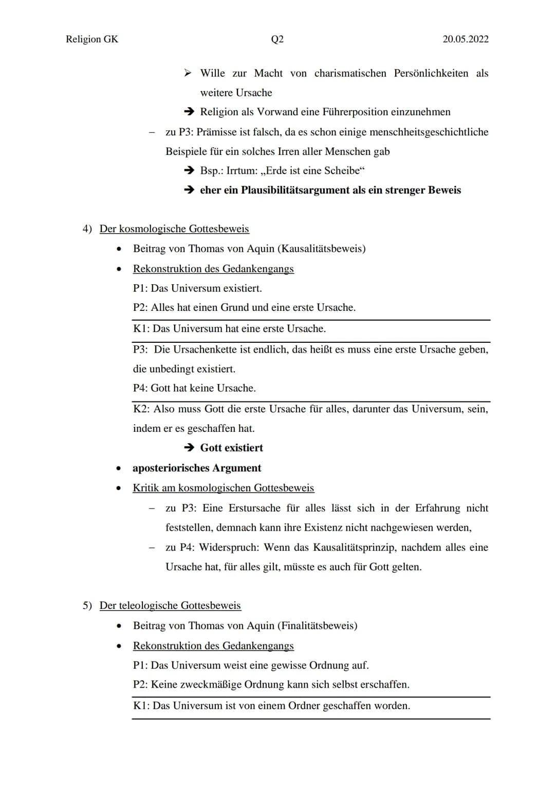 Religion GK
Themen:
Gottesbeweise
Theodizee-Problematik
1) Was ist ein Beweis?
Religionsklausur Nr.4
Q2
Definition von Beweis unterschiedet 