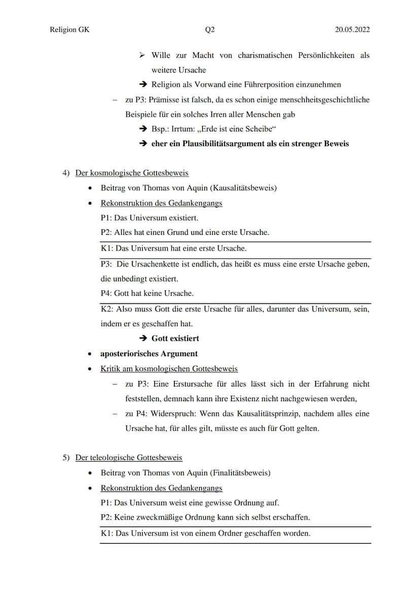 Religion GK
Themen:
Gottesbeweise
Theodizee-Problematik
1) Was ist ein Beweis?
Religionsklausur Nr.4
Q2
Definition von Beweis unterschiedet 