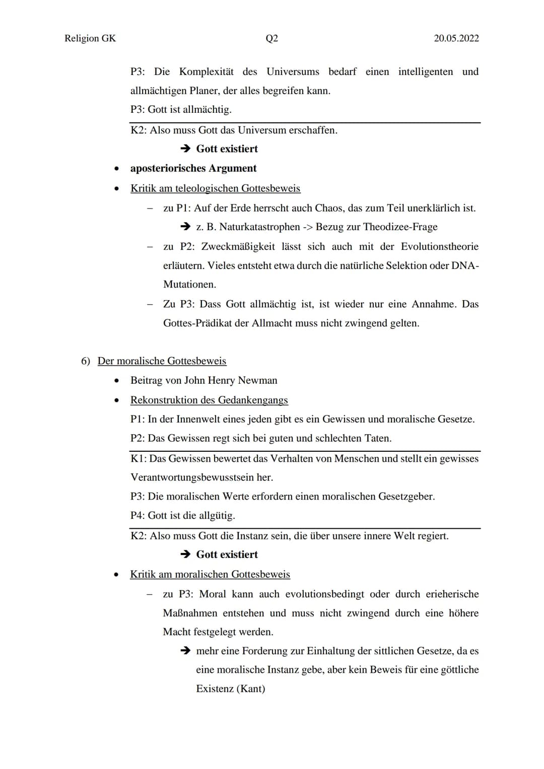 Religion GK
Themen:
Gottesbeweise
Theodizee-Problematik
1) Was ist ein Beweis?
Religionsklausur Nr.4
Q2
Definition von Beweis unterschiedet 