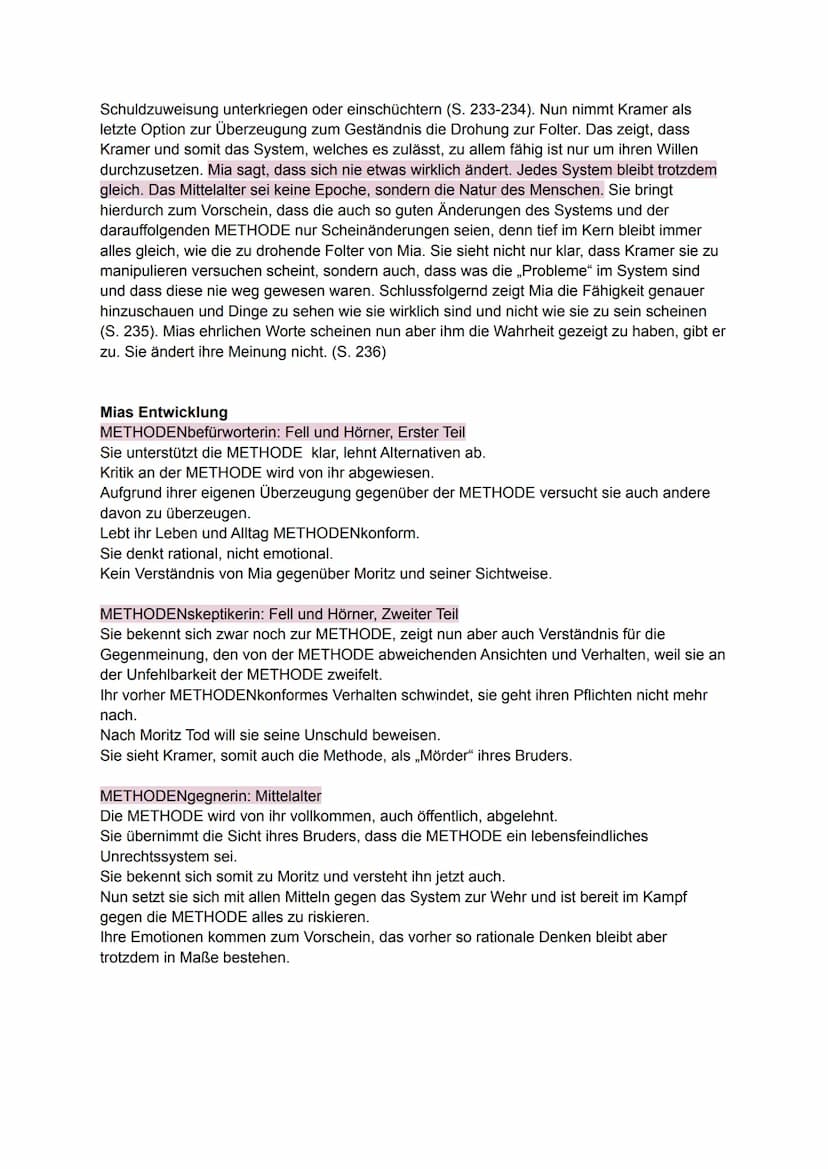 Alina Weber
Deutsch
Analyse - Mias Entwicklung und Kapitel Mittelalter
Kapitel - Mittelalter
Kurze Inhaltsangabe: Kramer besucht Mia erneut 